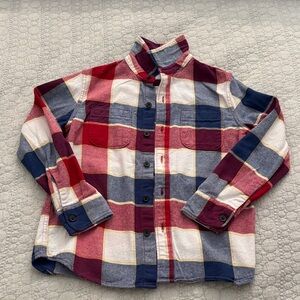 GAP Kids Plaid Button Down Shirt - Red, Blue, and White